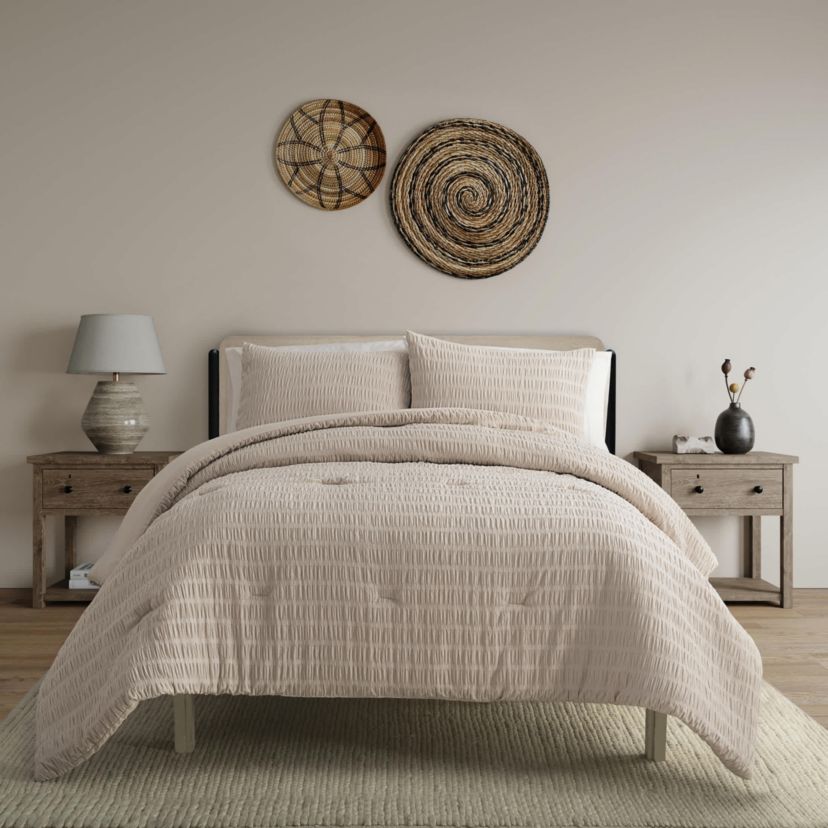 Noriah Ruched Stripe Comforter Set