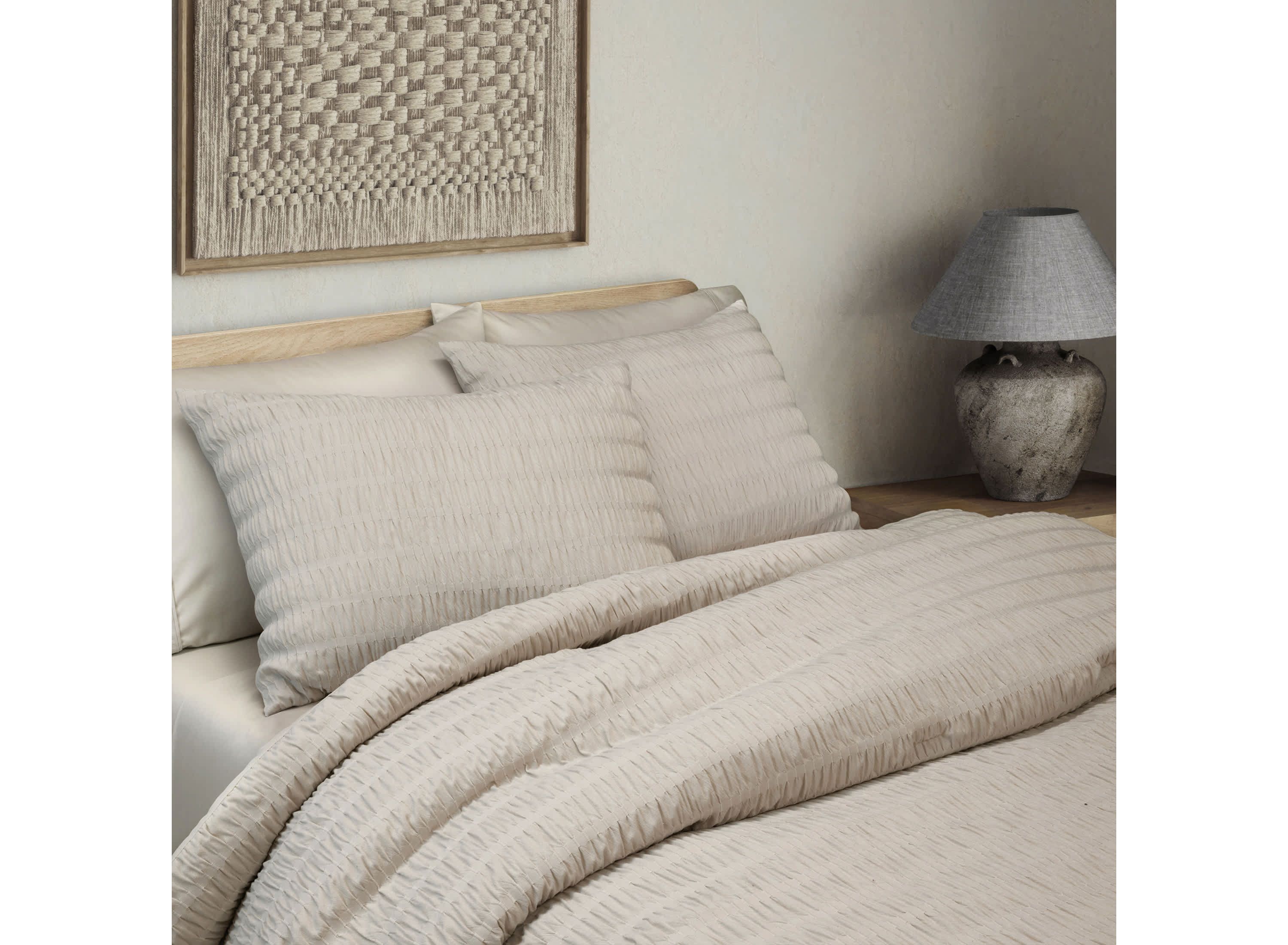 Noriah Ruched Stripe Comforter Set