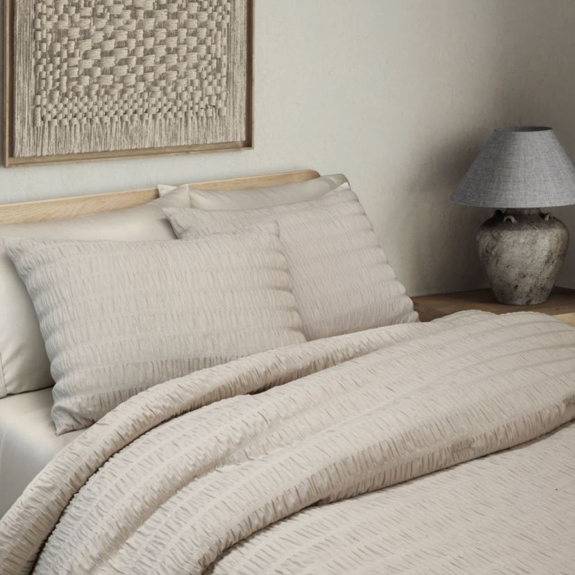 Noriah Ruched Stripe Comforter Set