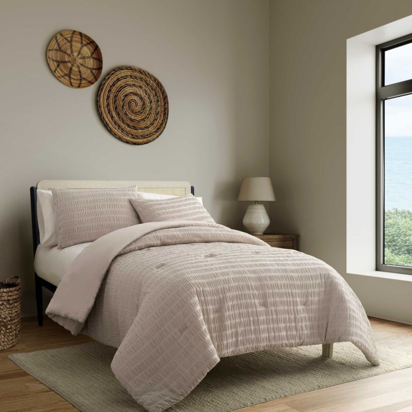 Noriah Ruched Stripe Comforter Set