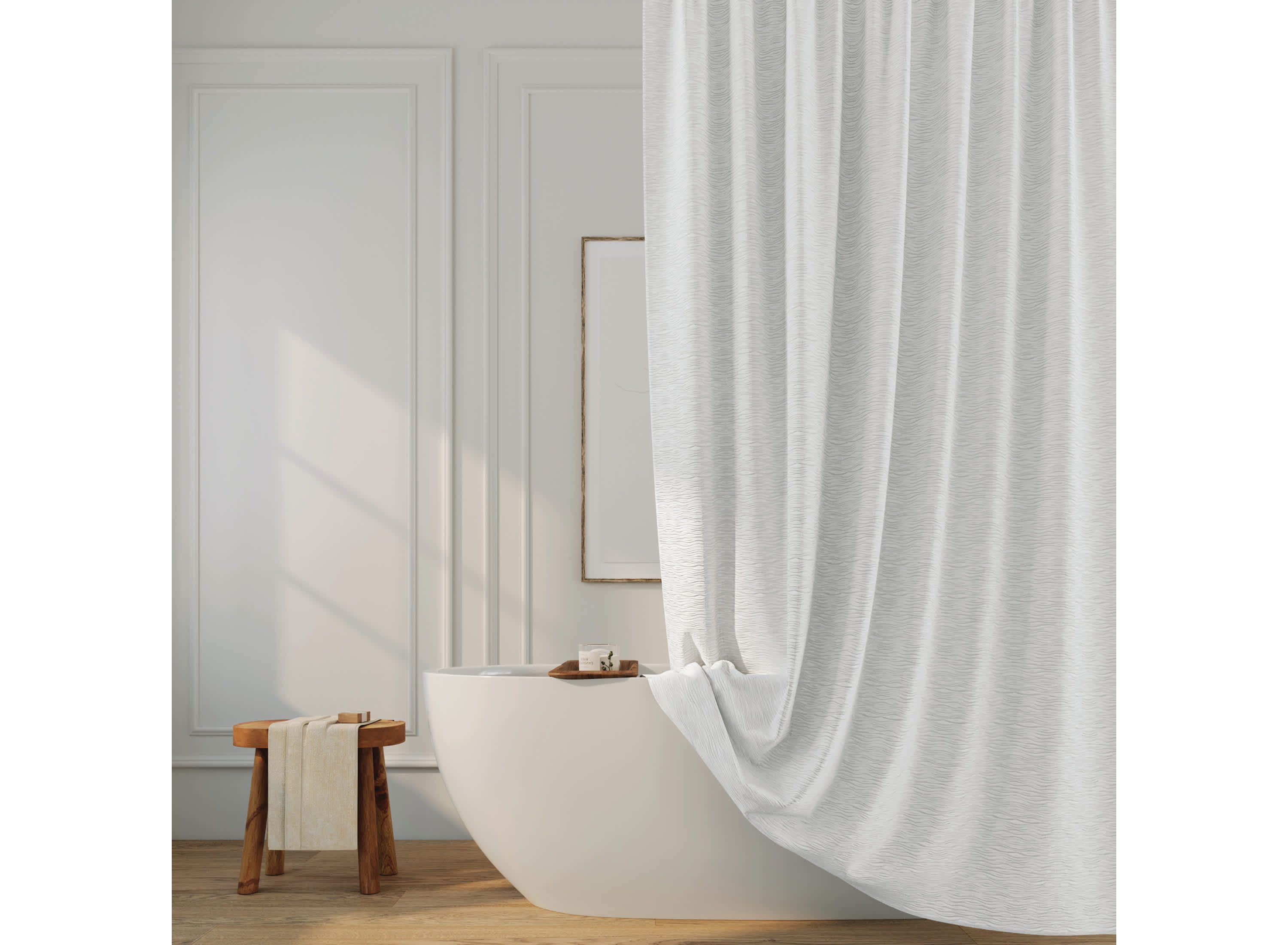 Merrow Puckered Wave Buttonhole Shower Curtain