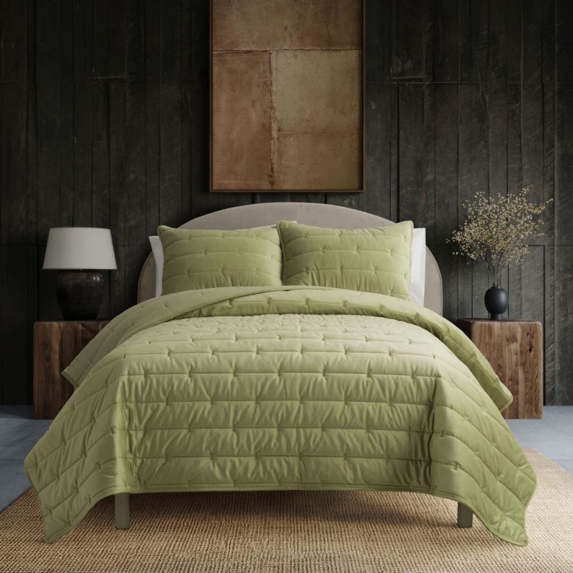 Malone Luxe Channeled Velvet Quilt Set