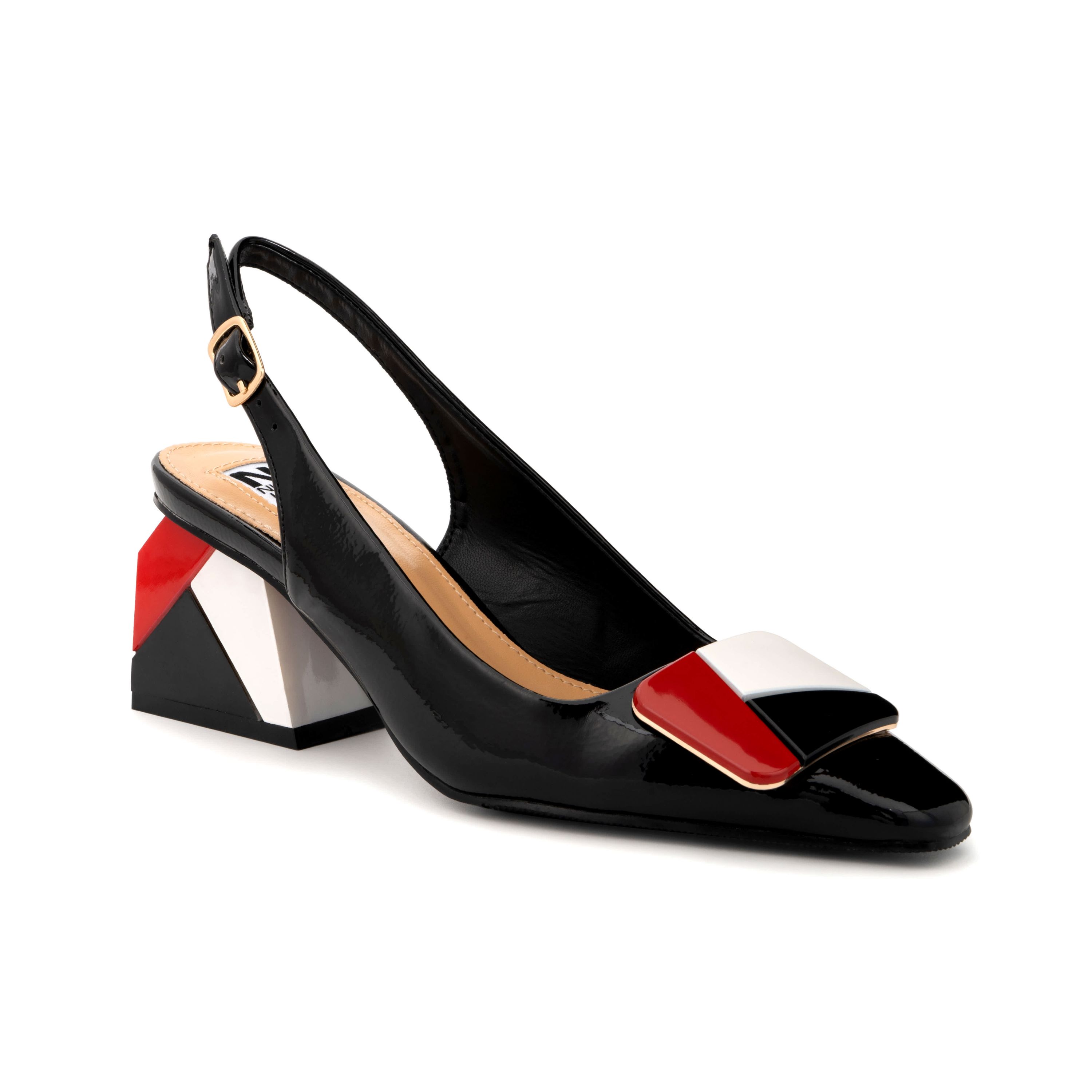 Sally, Multi Color Ornament Slingback W/ Matching Multi Color Heel