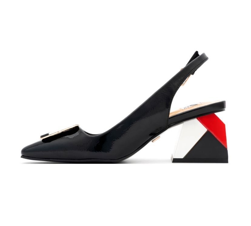 Sally, Multi Color Ornament Slingback W/ Matching Multi Color Heel