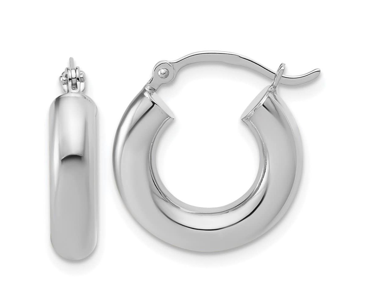 14K Gold Polished 4mm x 17mm Lightweight Tube Earrings