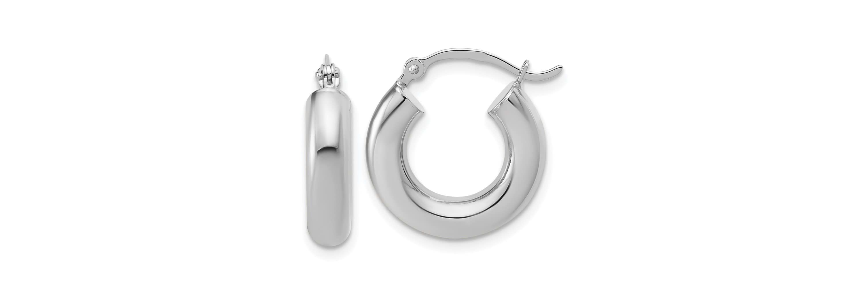 14K Gold Polished 4mm x 17mm Lightweight Tube Earrings