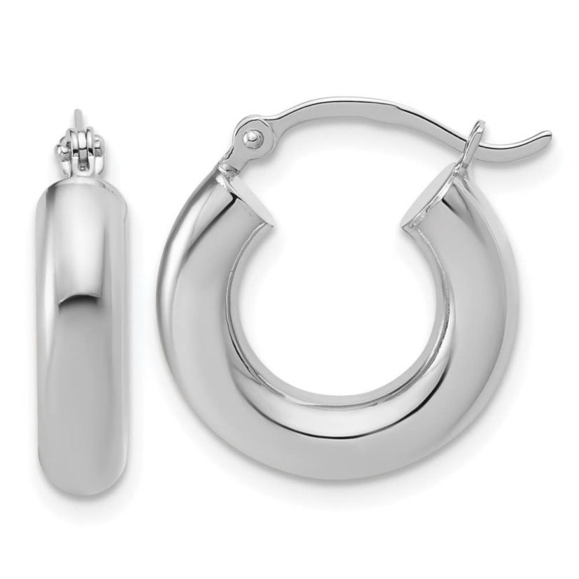 14K Gold Polished 4mm x 17mm Lightweight Tube Earrings