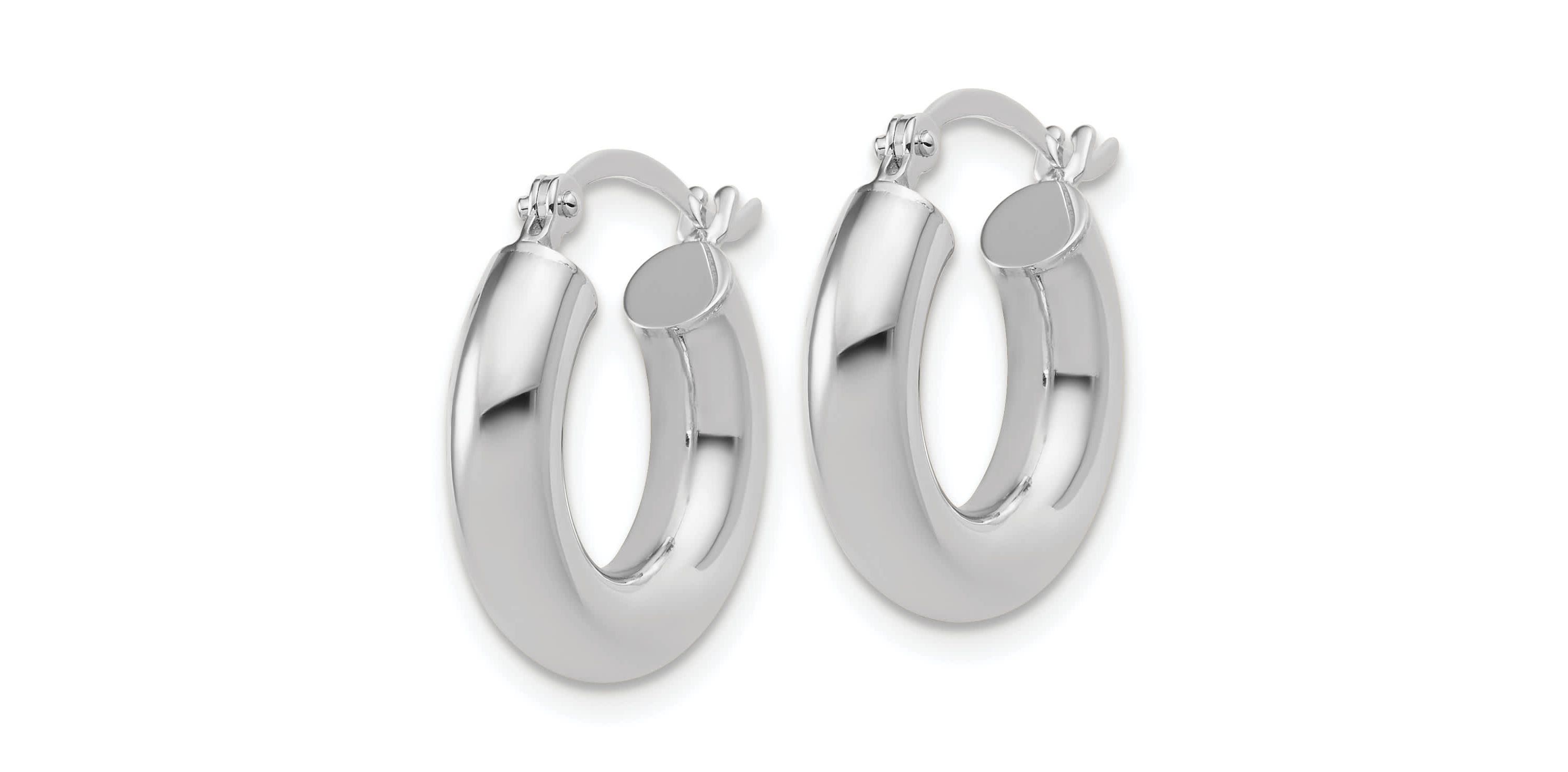 14K Gold Polished 4mm x 17mm Lightweight Tube Earrings