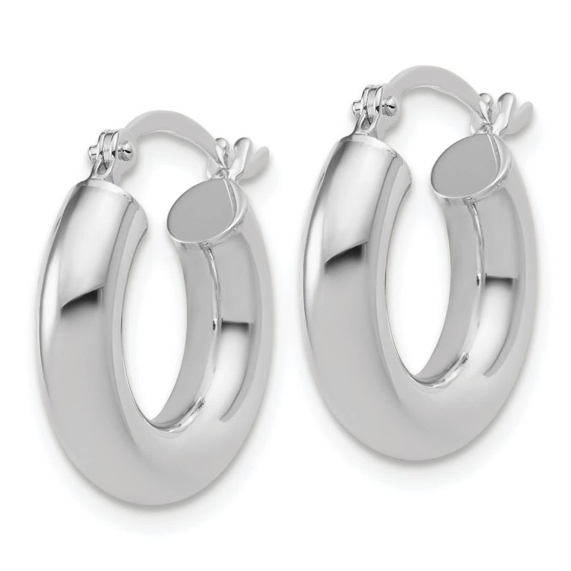 14K Gold Polished 4mm x 17mm Lightweight Tube Earrings