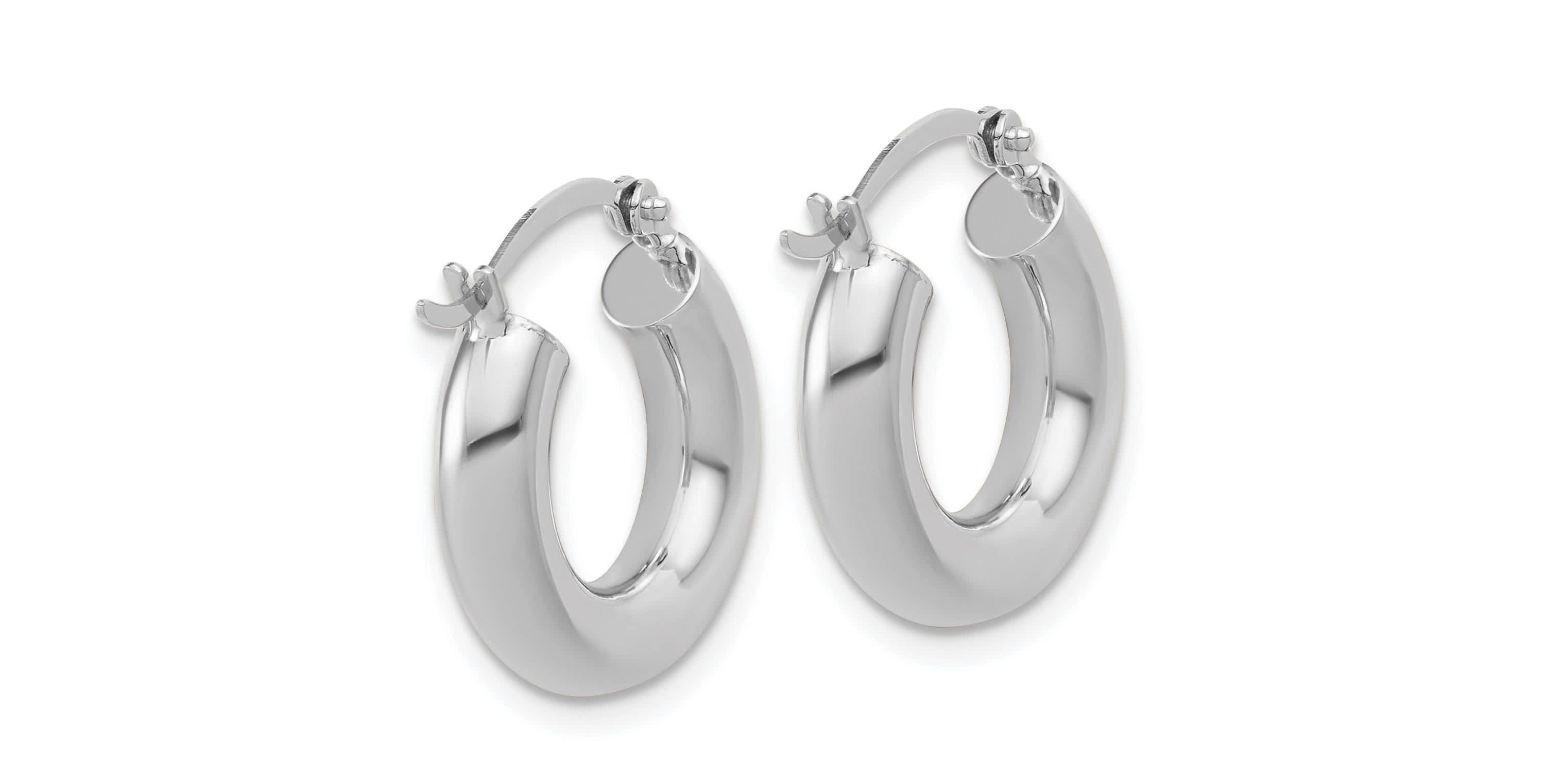 14K Gold Polished 4mm x 17mm Lightweight Tube Earrings