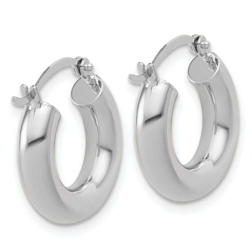 14K Gold Polished 4mm x 17mm Lightweight Tube Earrings