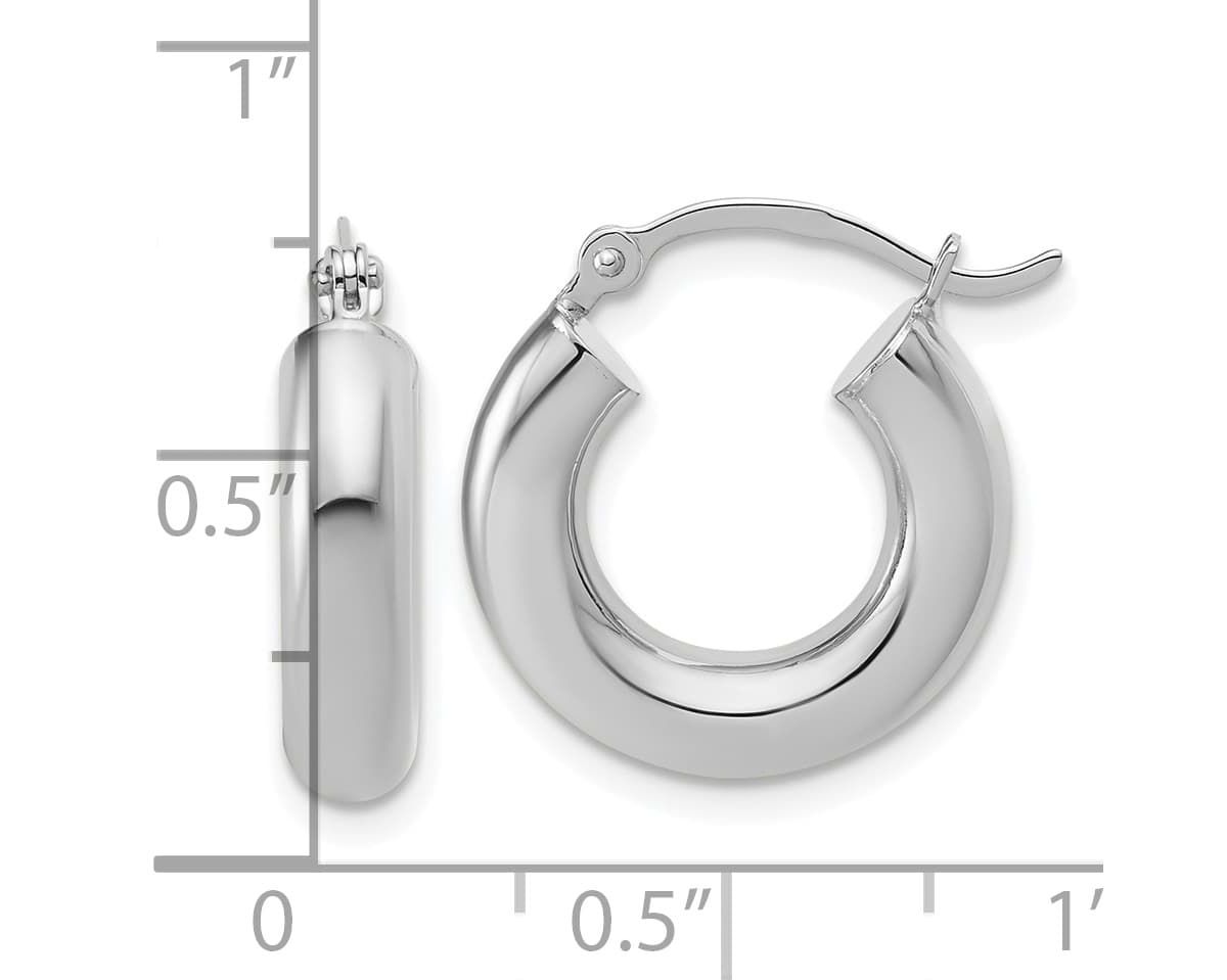 14K Gold Polished 4mm x 17mm Lightweight Tube Earrings