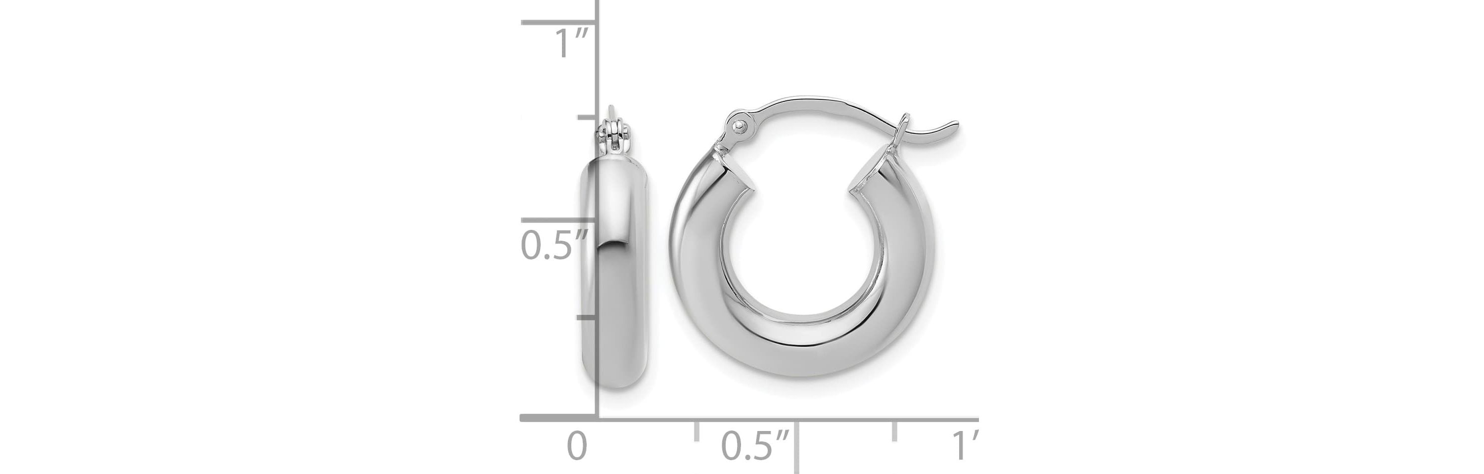 14K Gold Polished 4mm x 17mm Lightweight Tube Earrings