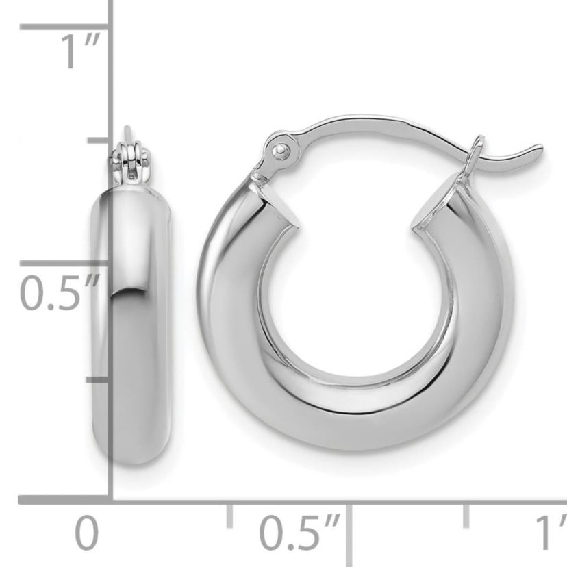 14K Gold Polished 4mm x 17mm Lightweight Tube Earrings
