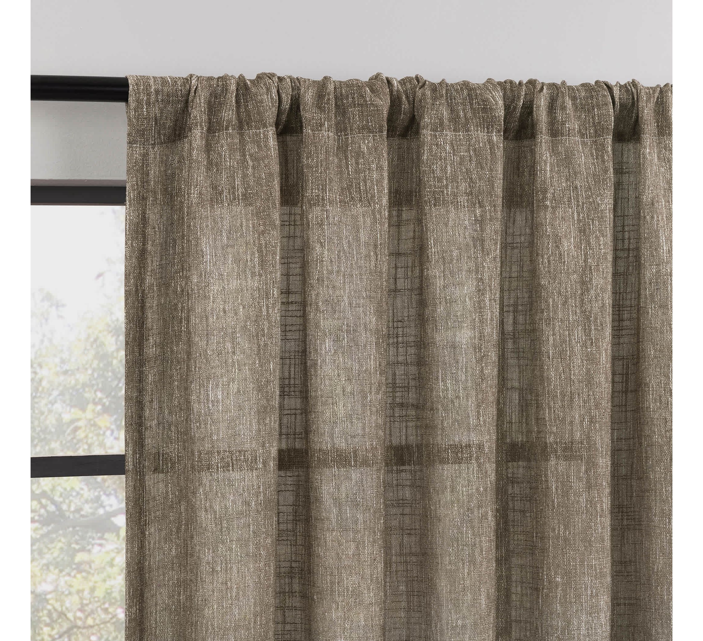Correo Gradient Ombre Semi-Sheer Rod Pocket Curtain Panel