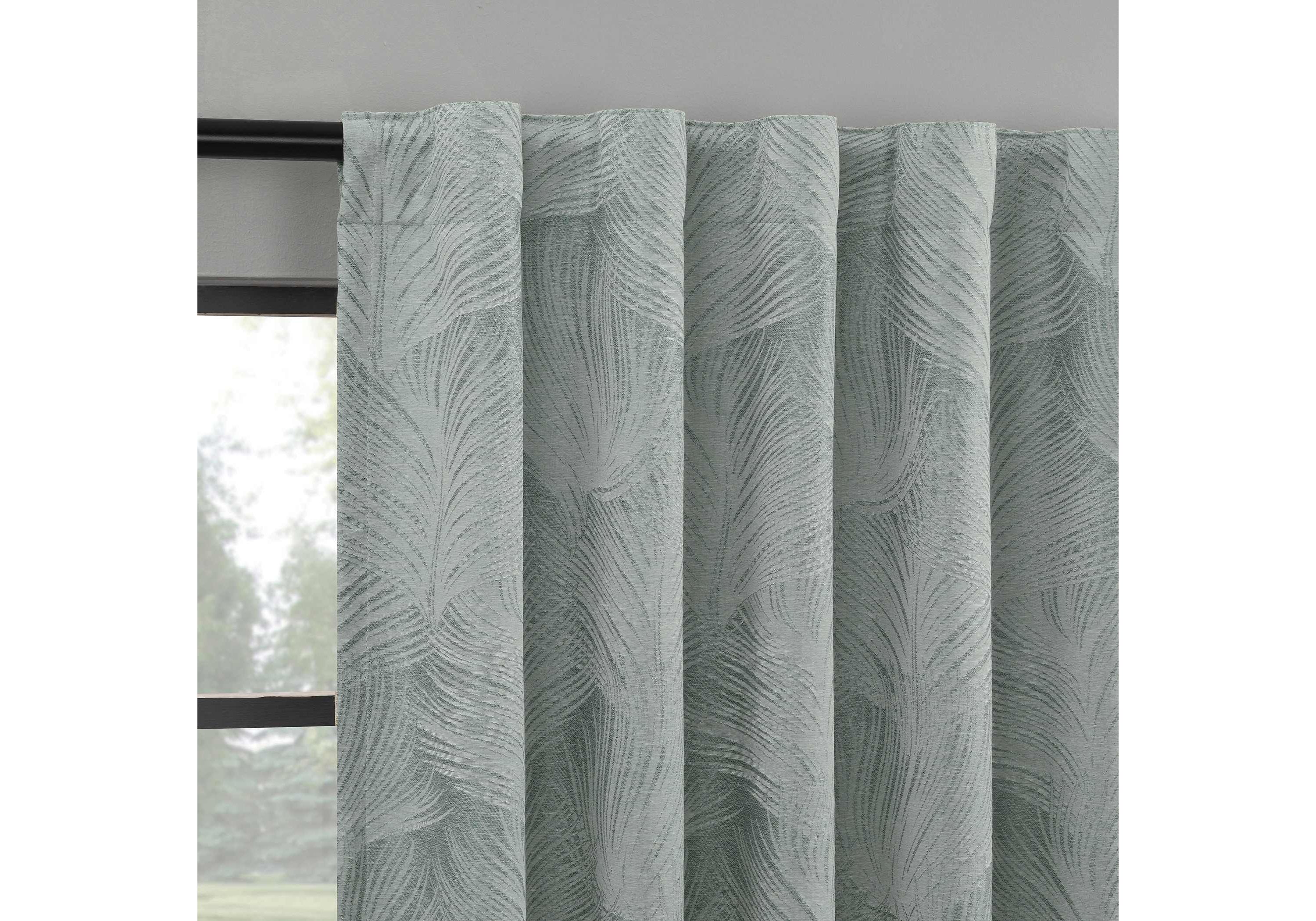 Coppa Leaf Motif Magnetic Closure 100% Blackout Back Tab Curtain Panel