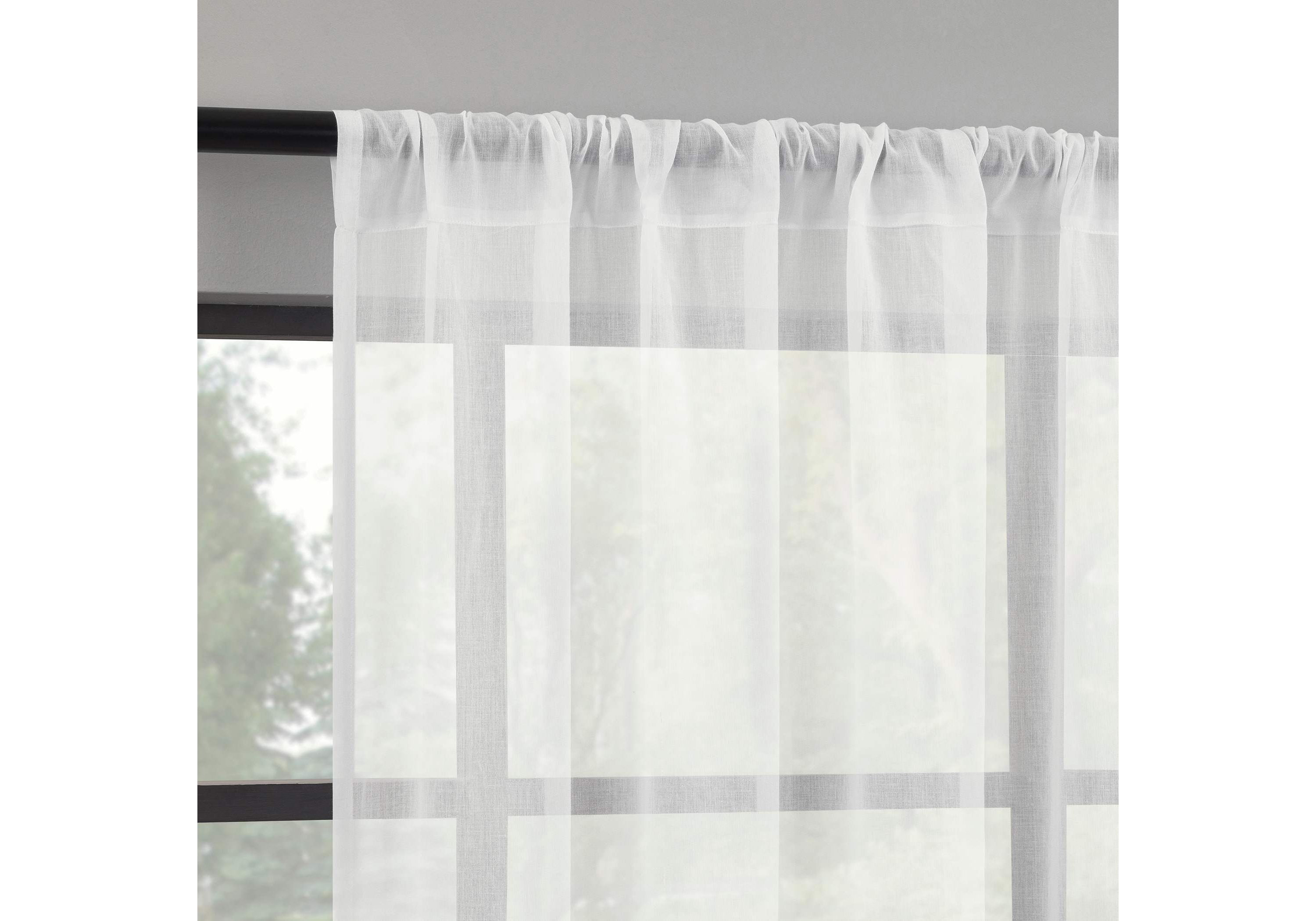 Nahla 100% Cotton Sheer Rod Pocket Curtain Panel