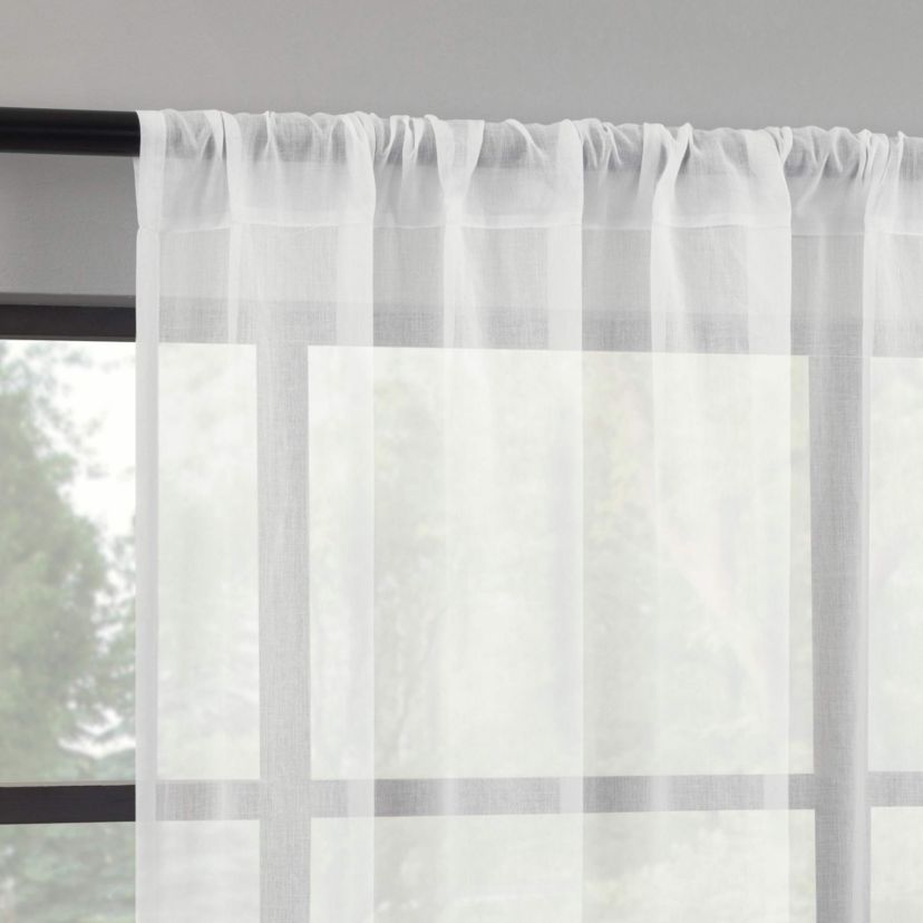 Nahla 100% Cotton Sheer Rod Pocket Curtain Panel