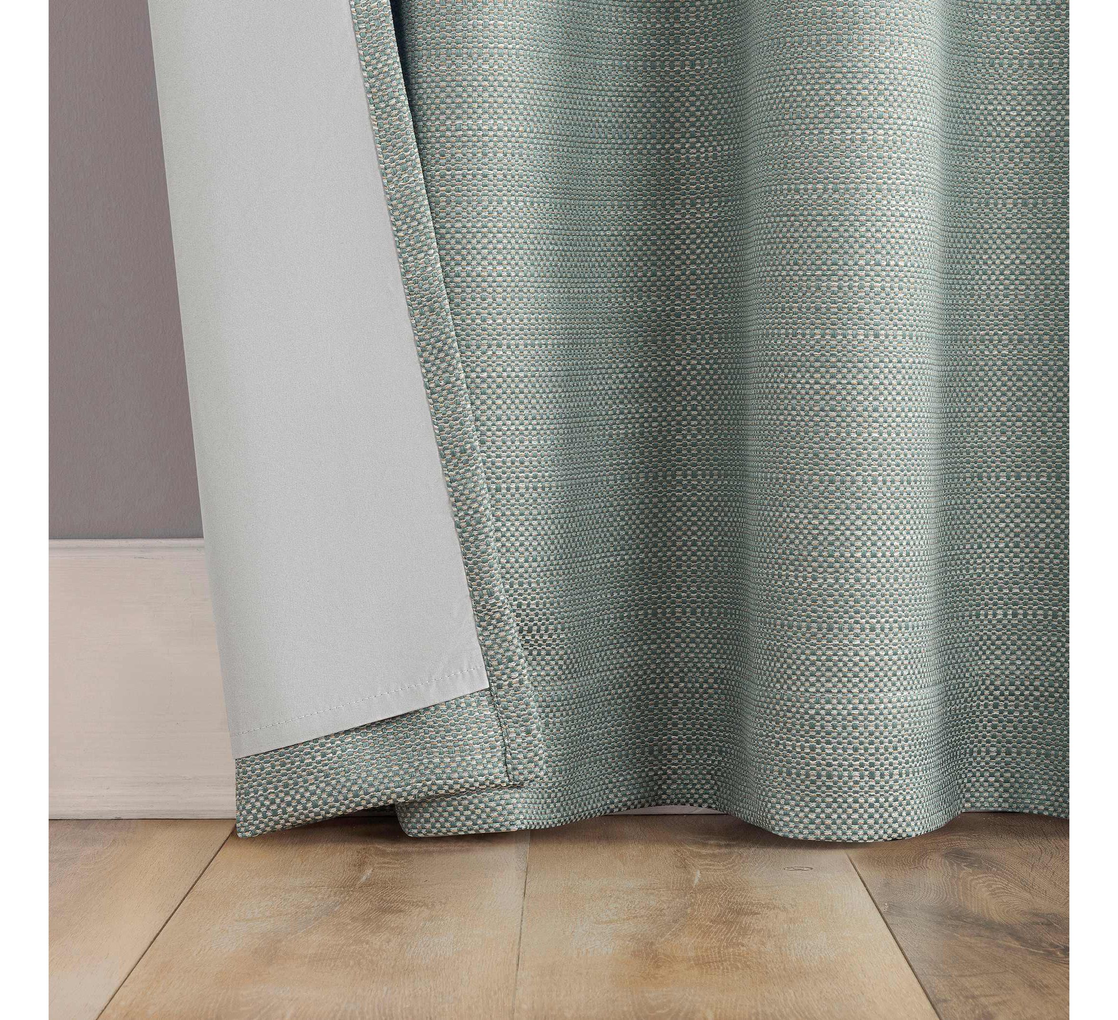 Sarasi Contrast Tweed Magnetic Closure 100% Blackout Grommet Curtain Panel