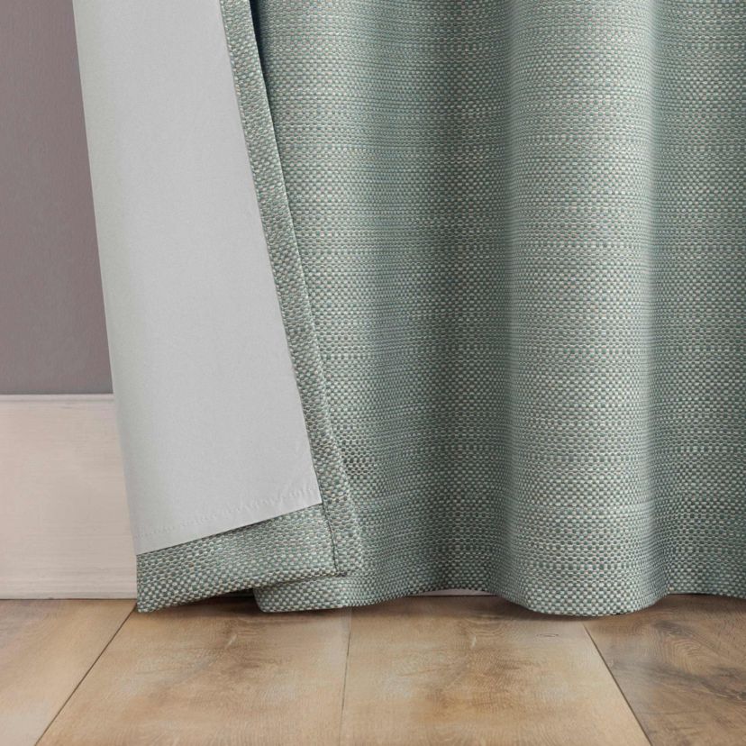 Sarasi Contrast Tweed Magnetic Closure 100% Blackout Grommet Curtain Panel