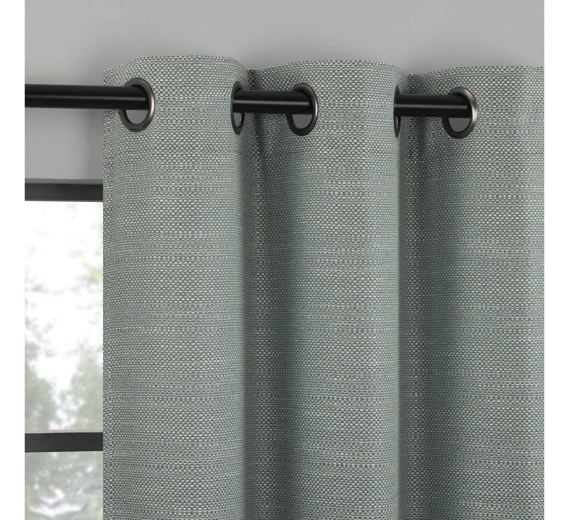 Sarasi Contrast Tweed Magnetic Closure 100% Blackout Grommet Curtain Panel