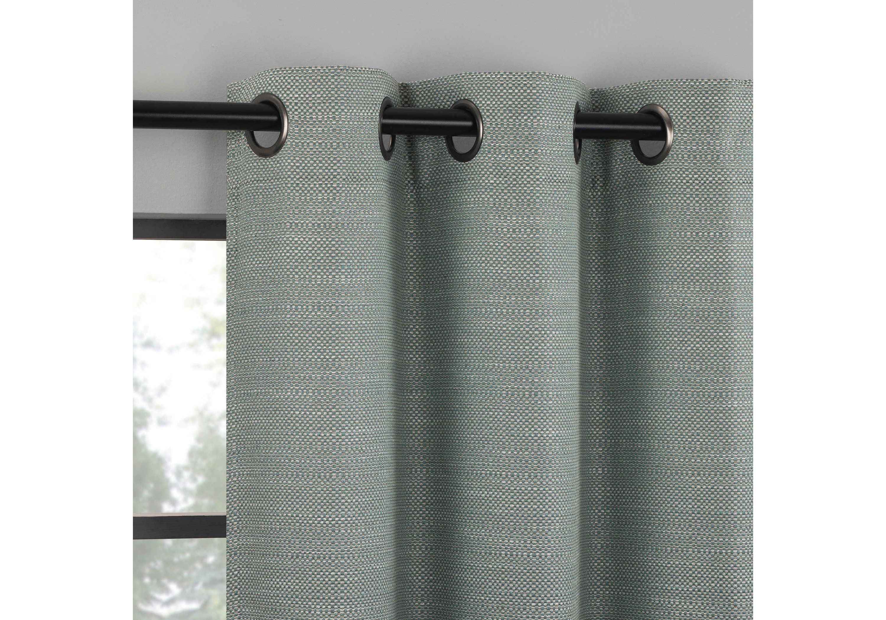 Sarasi Contrast Tweed Magnetic Closure 100% Blackout Grommet Curtain Panel