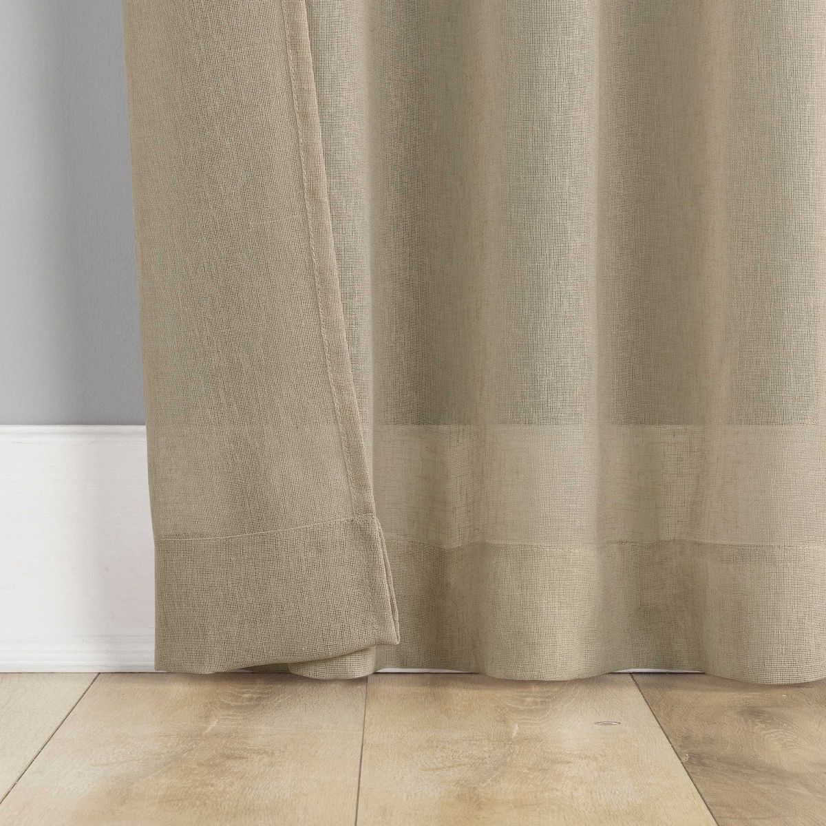 Palo Global Embroidery Semi-Sheer Rod Pocket Curtain Panel