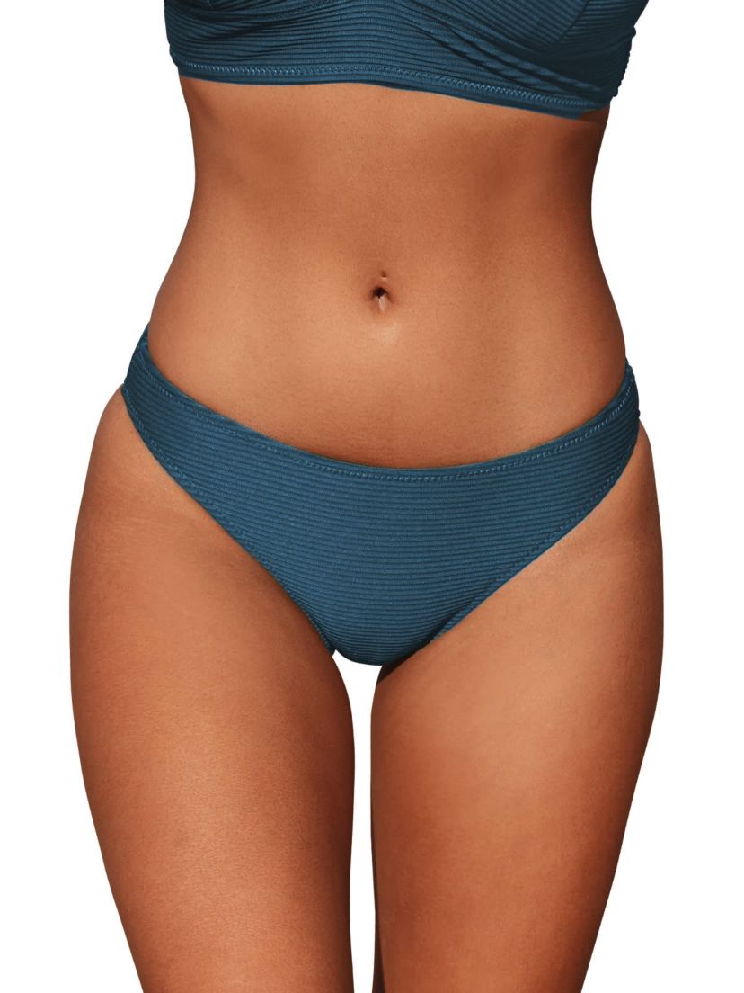 Womens Ribbed Low Waisted Bikini Bottom Swimsuit - Cupshe