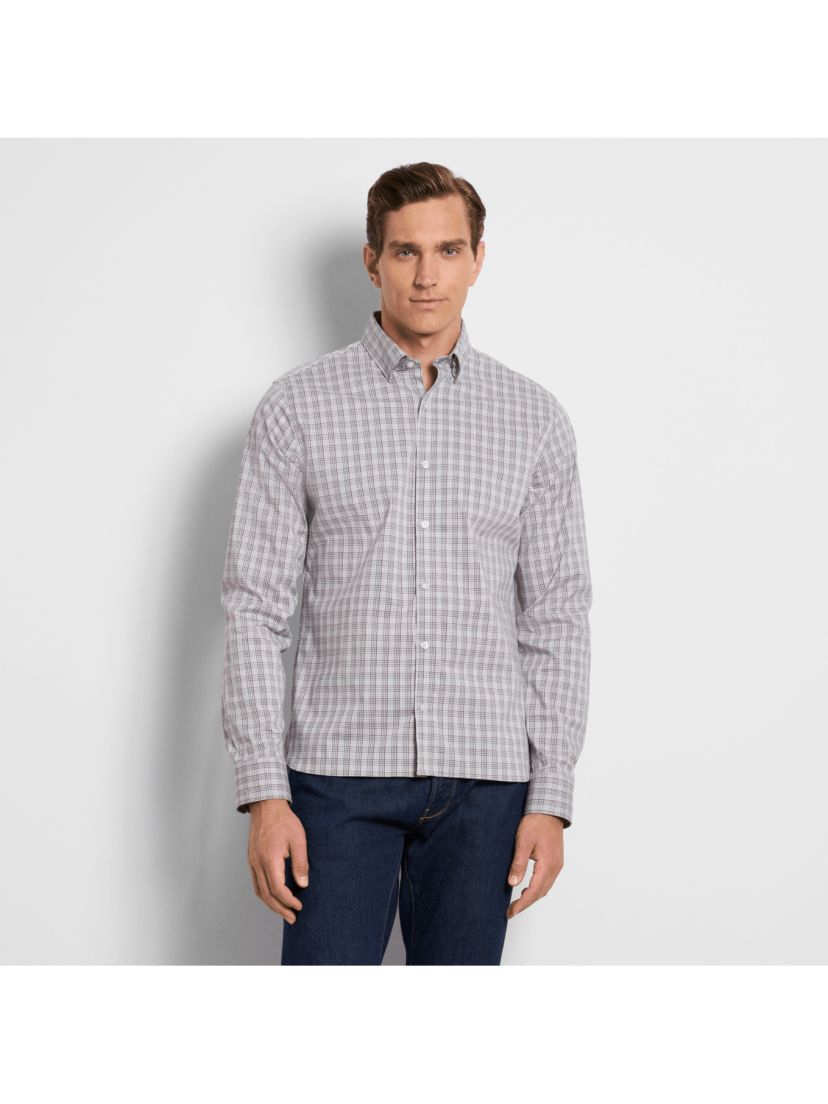 Cronbie Long Sleeve Stainshield Tattersall Shirt