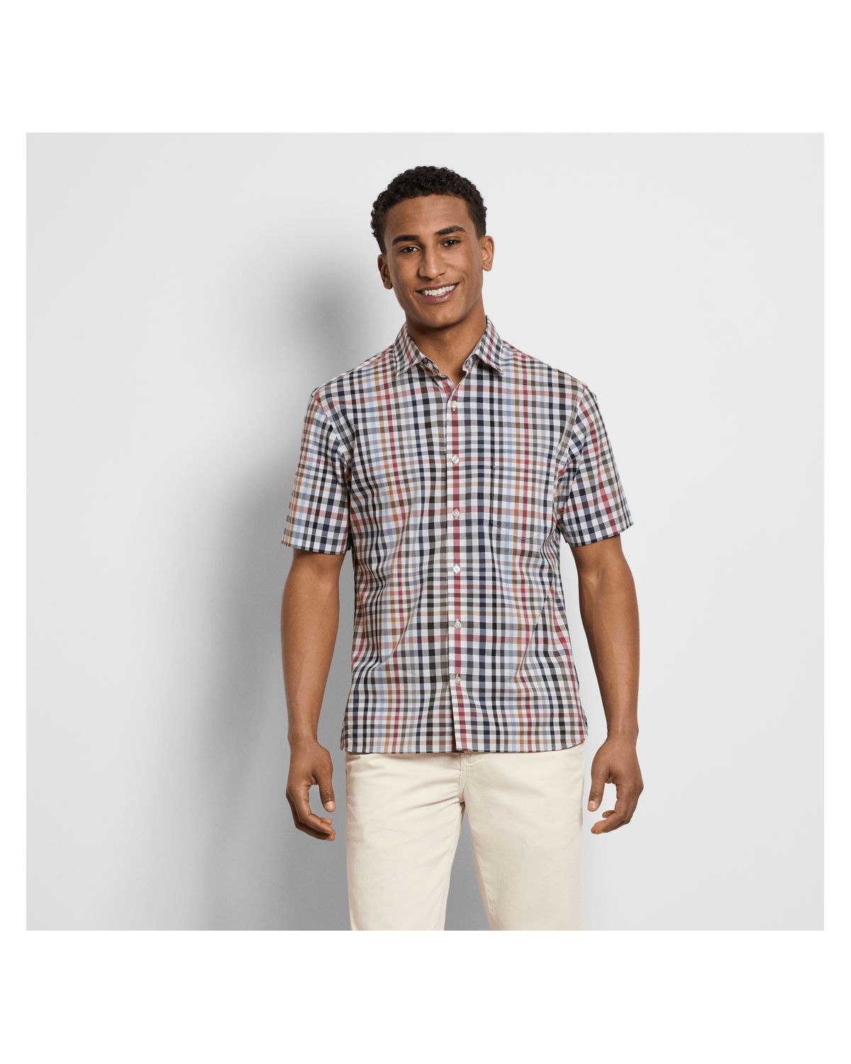 Folsen Stainshield Short Sleeve Tattersall Shirt