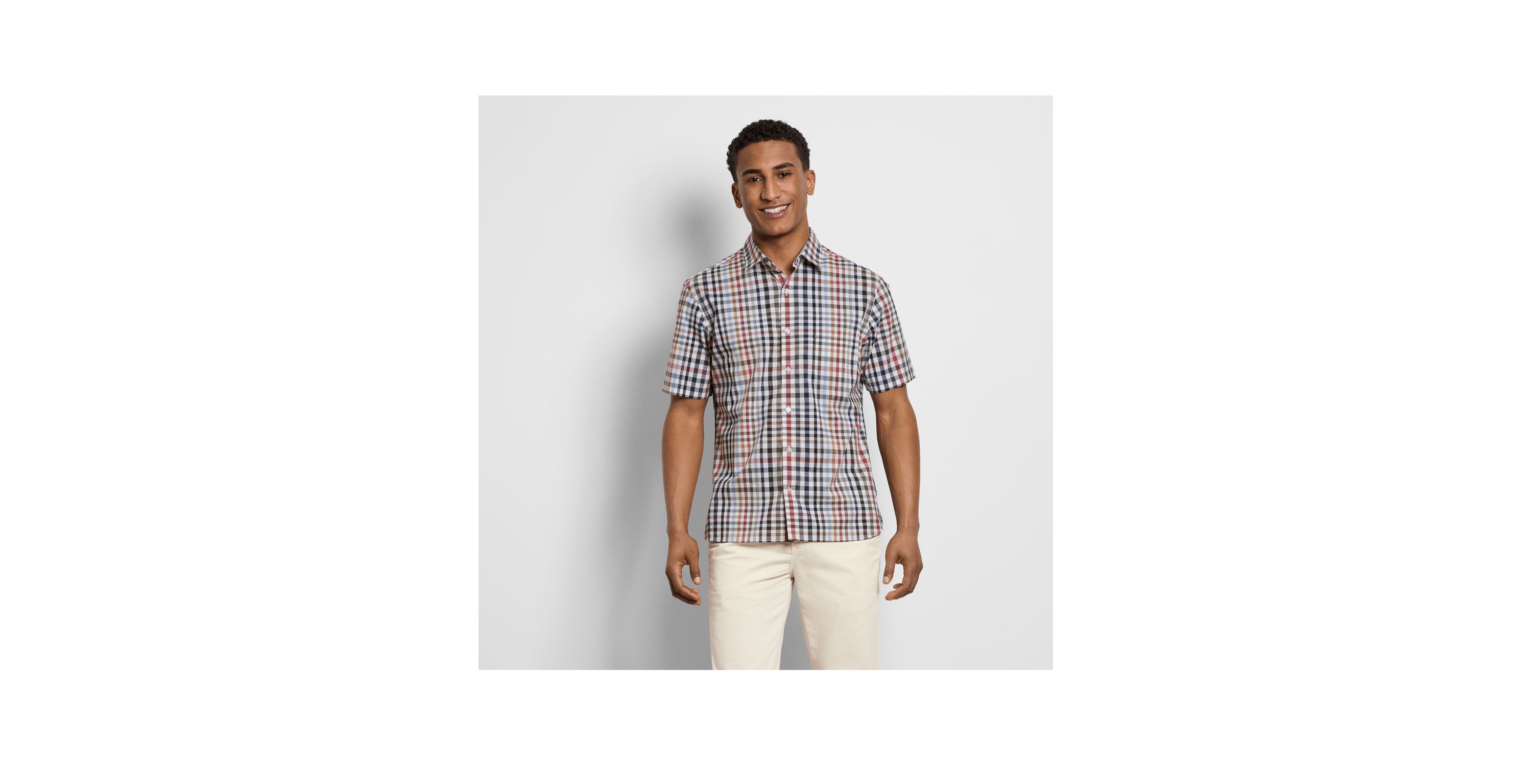 Folsen Stainshield Short Sleeve Tattersall Shirt