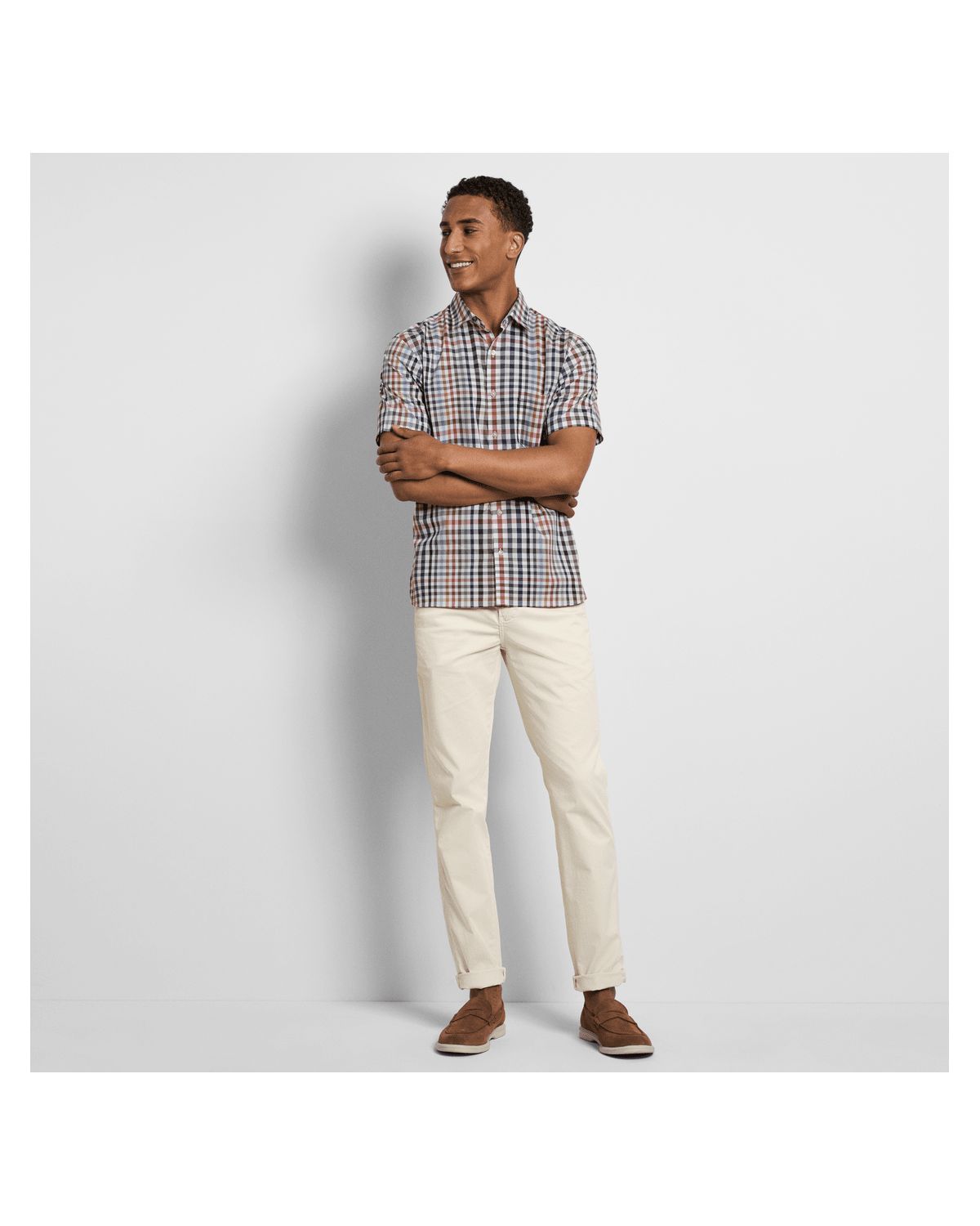 Folsen Stainshield Short Sleeve Tattersall Shirt