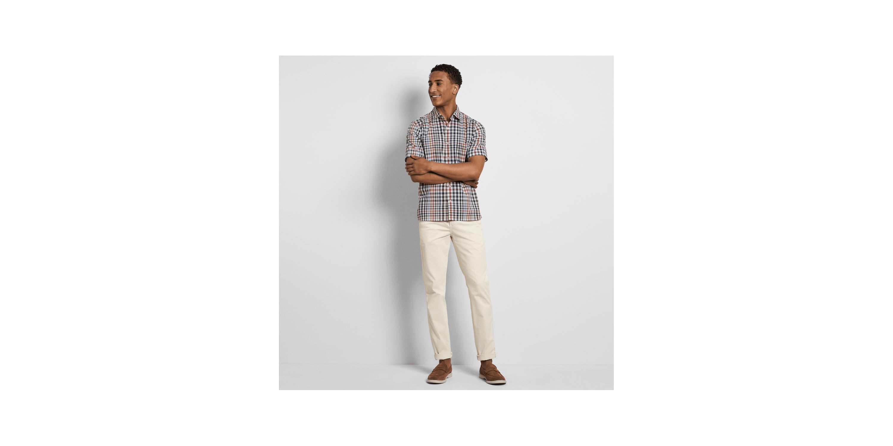 Folsen Stainshield Short Sleeve Tattersall Shirt