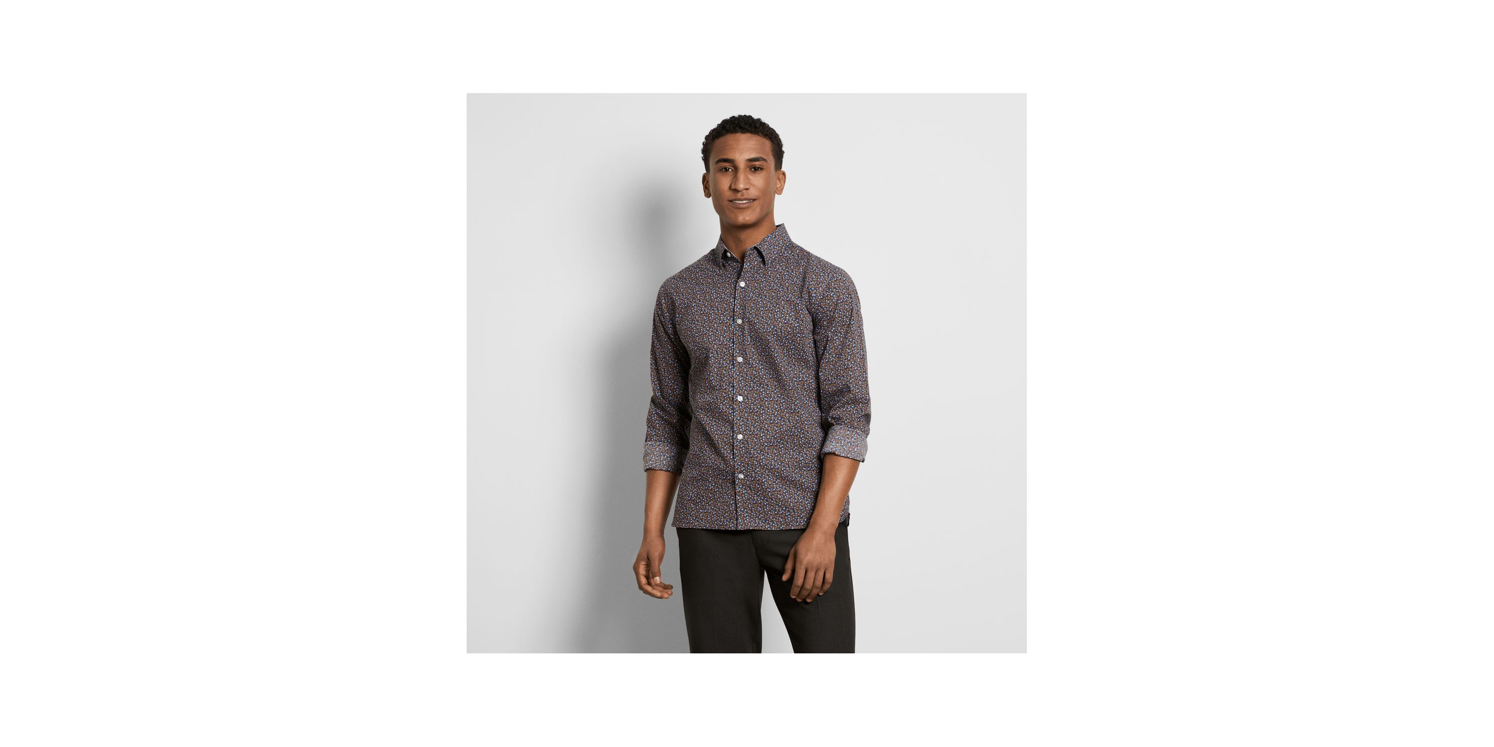 Cronbie Long Sleeve Stainshield Floral Shirt
