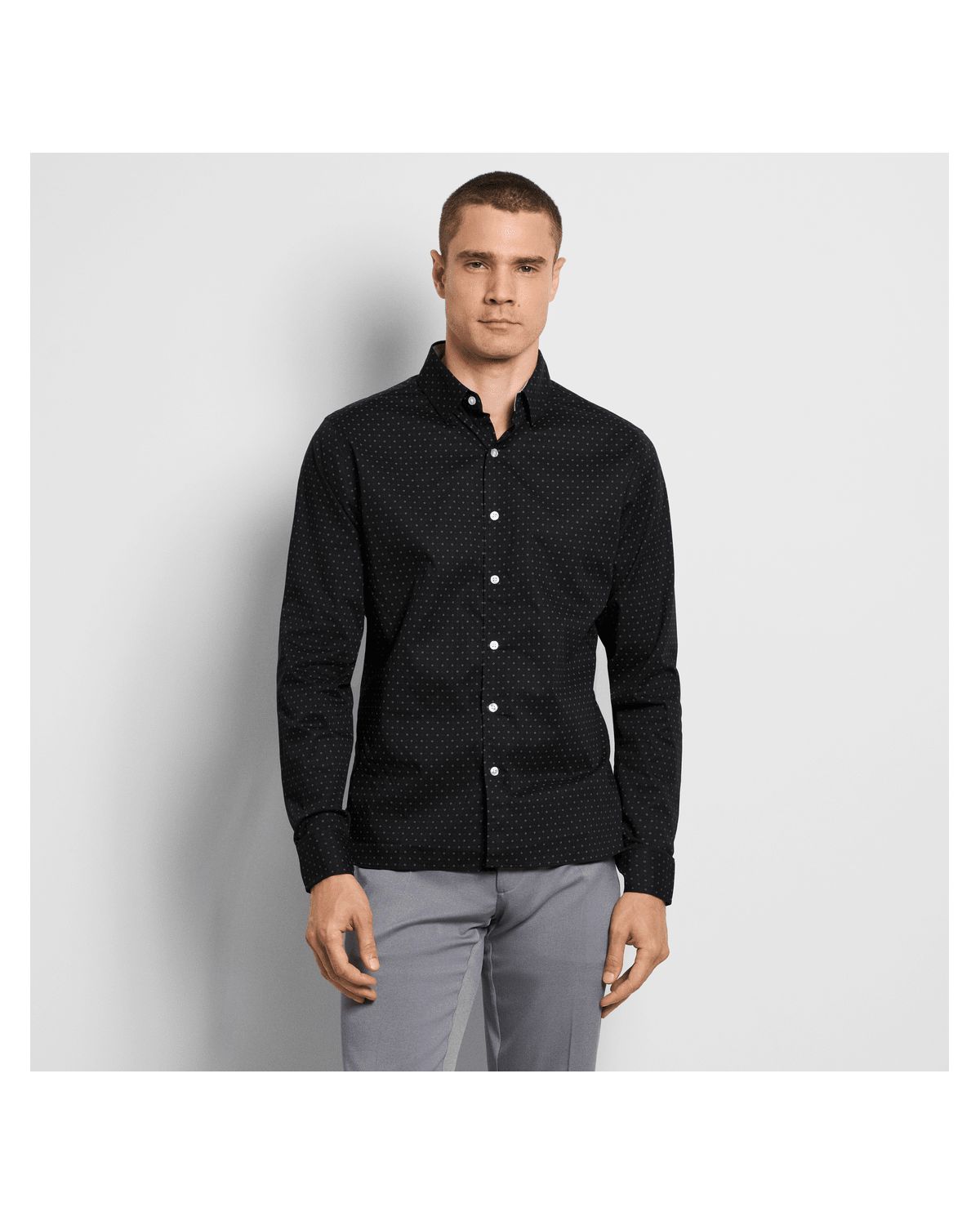 Cronbie Long Sleeve Stainshield Dot Shirt