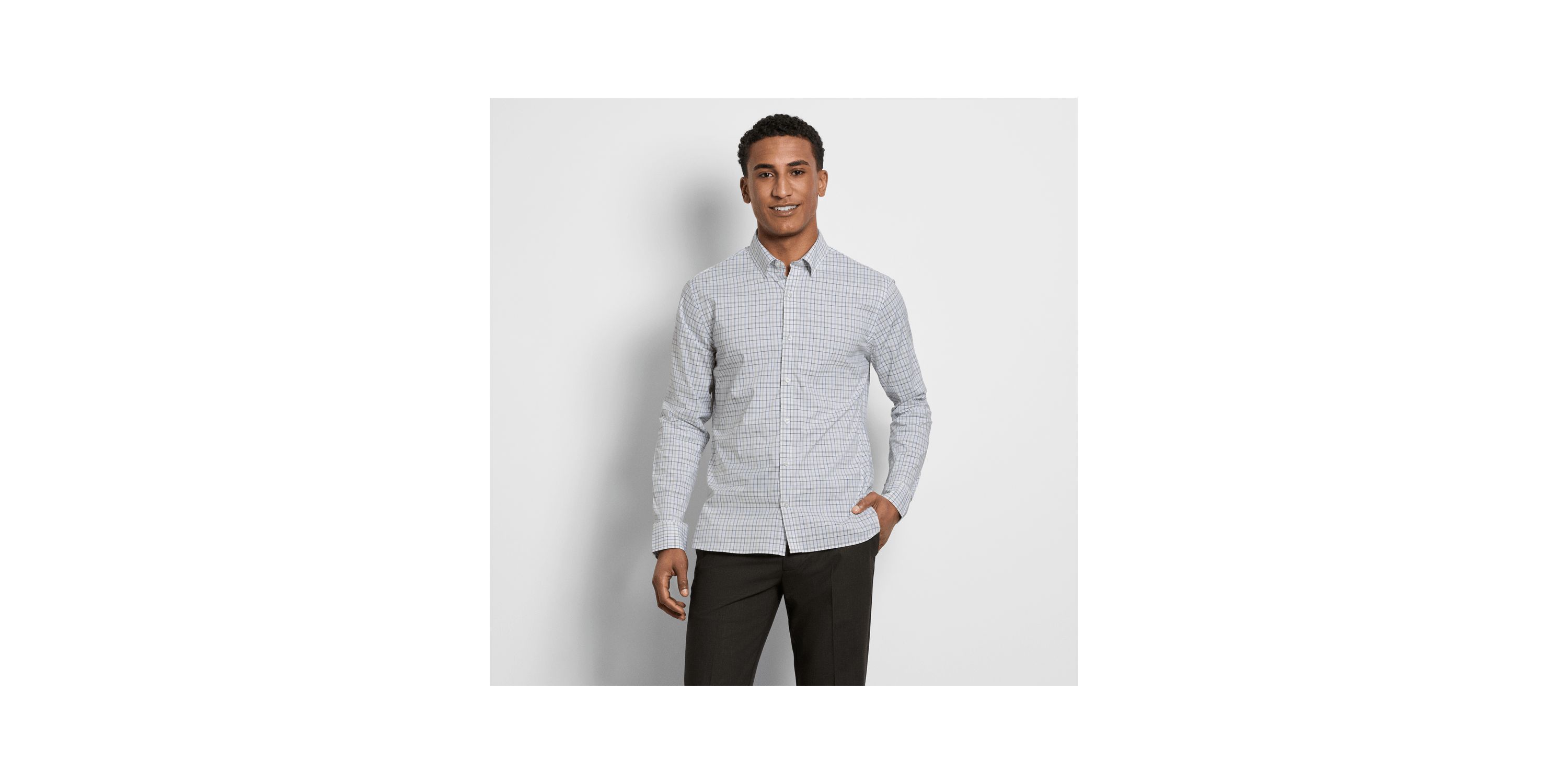 Cronbie Long Sleeve Stainshield Open Plaid Shirt