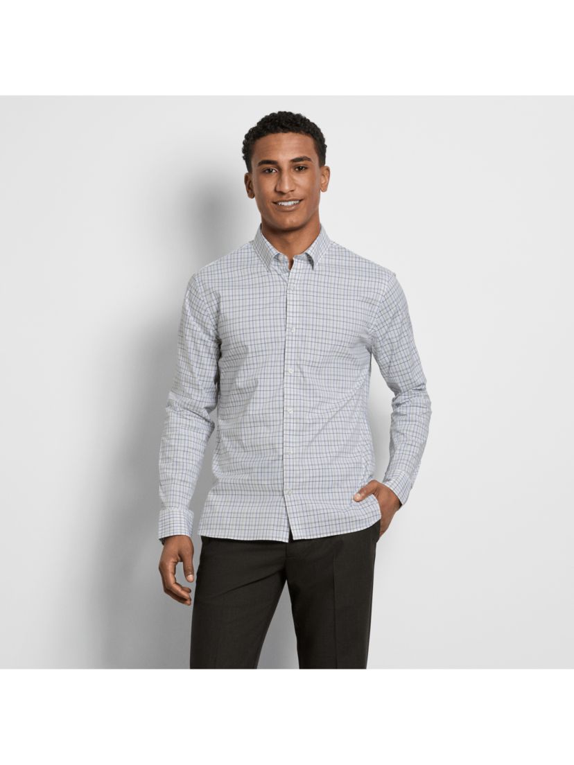 Cronbie Long Sleeve Stainshield Open Plaid Shirt