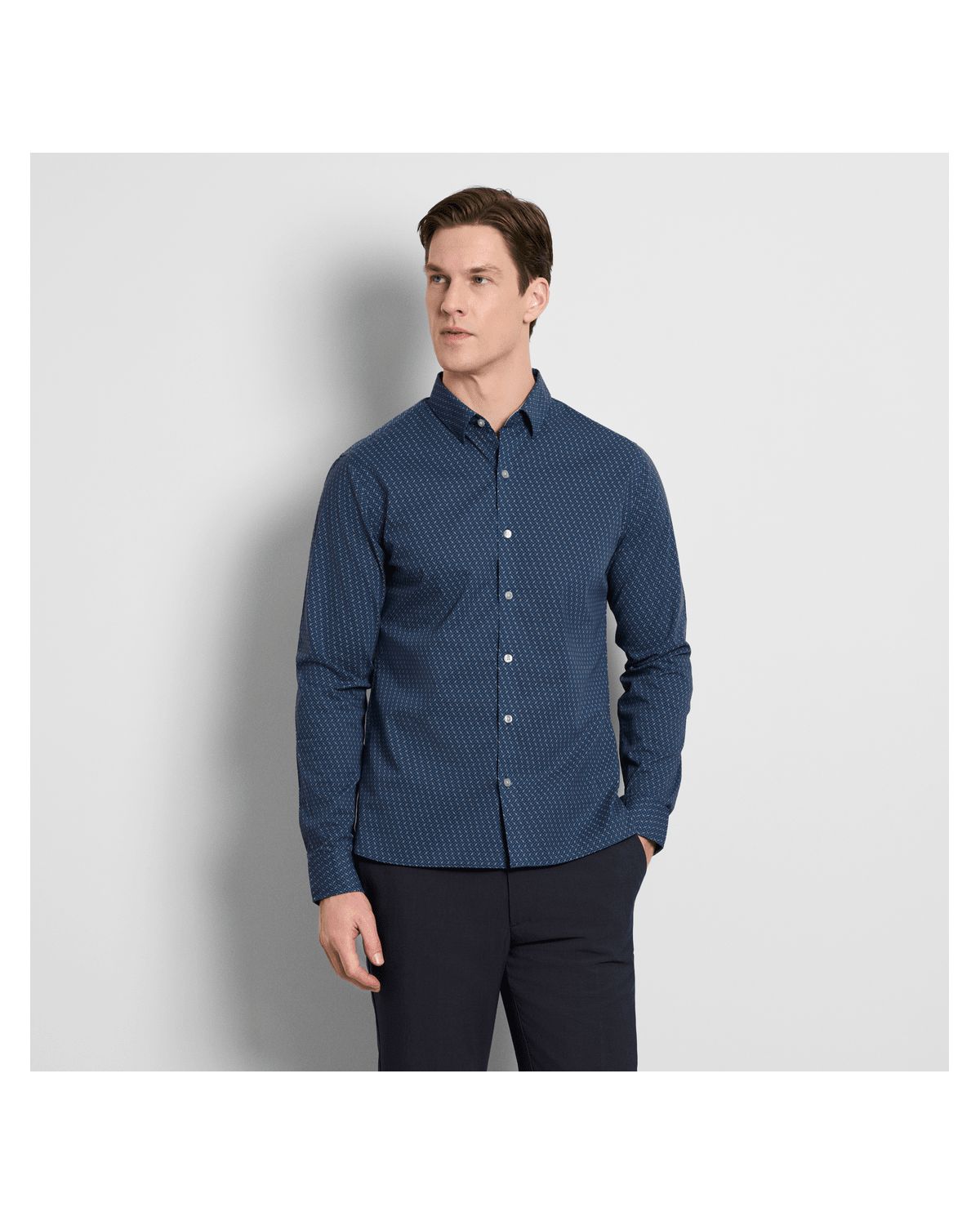 Cronbie Long Sleeve Stainshield  Hbone Shirt