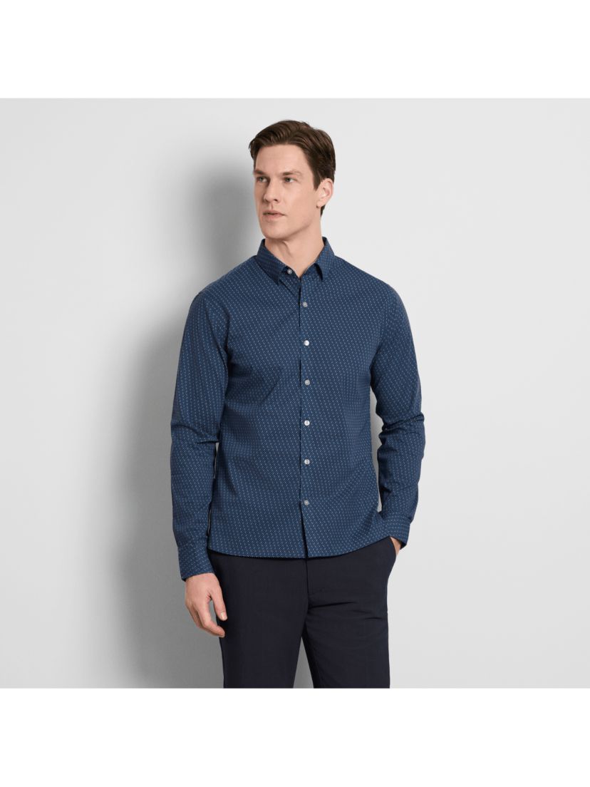 Cronbie Long Sleeve Stainshield  Hbone Shirt