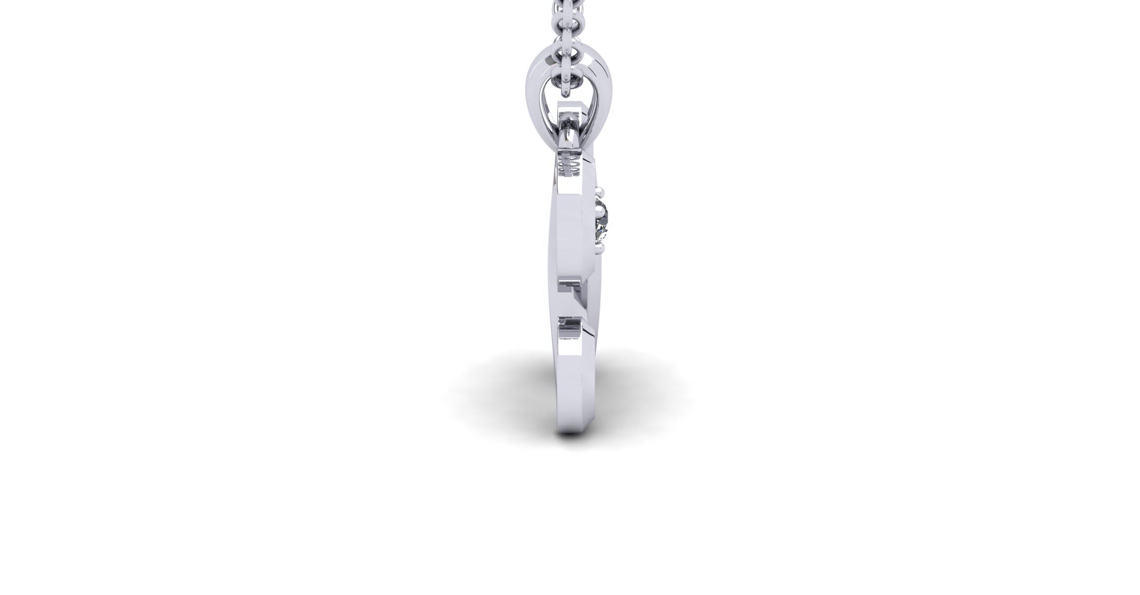 Lab Created Script Initial Necklace With One Lab Grown Diamond, Solid Sterling Silver, All Letters Available