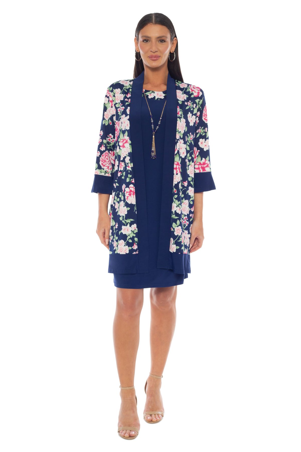 Printed ITY Long Jacket Dress