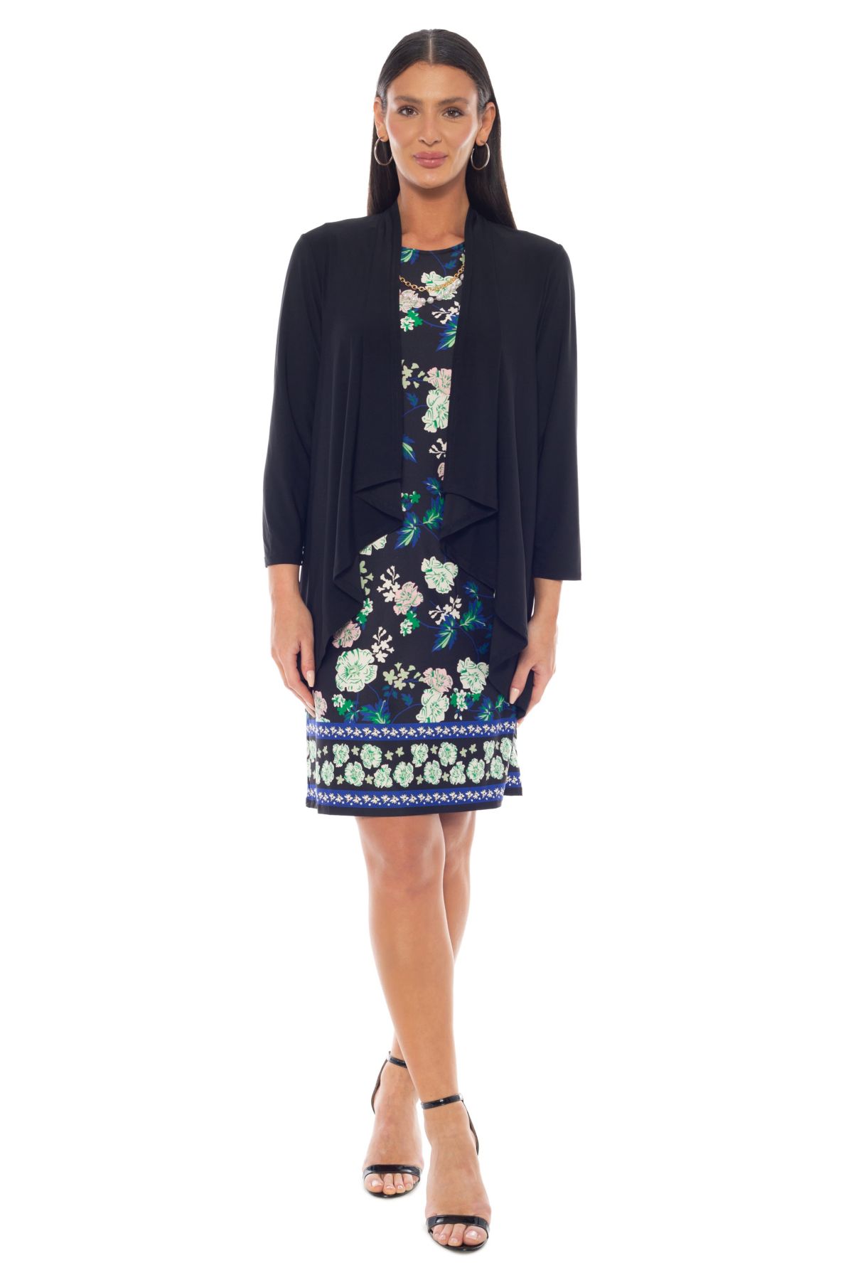 2-Piece Printed ITY Dress With ITY Jacket