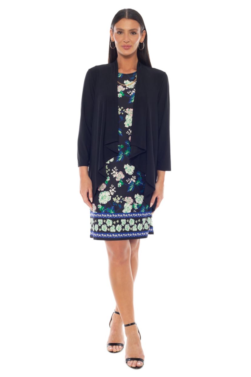 2-Piece Printed ITY Dress With ITY Jacket
