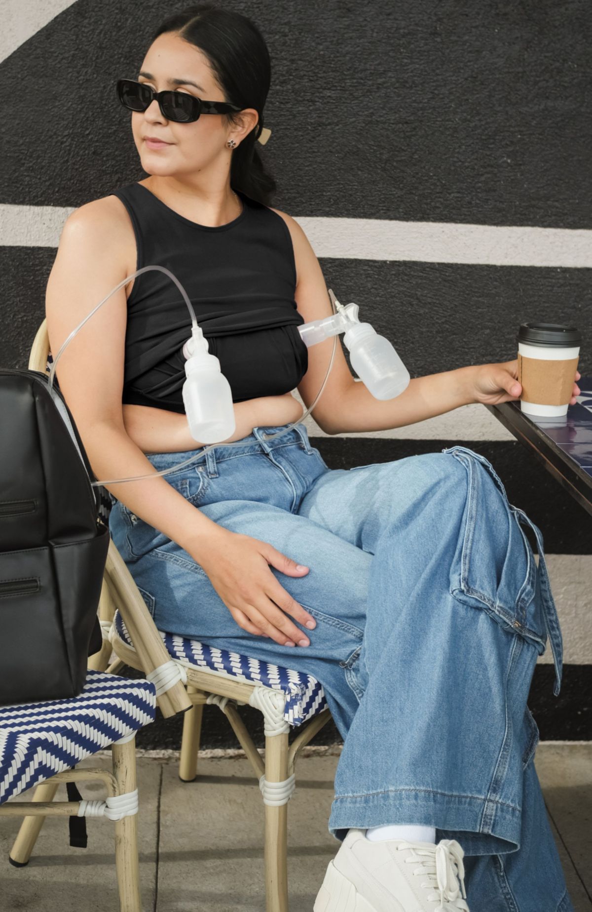 Busty Sublime Hands-Free Pumping Longline Bra Top