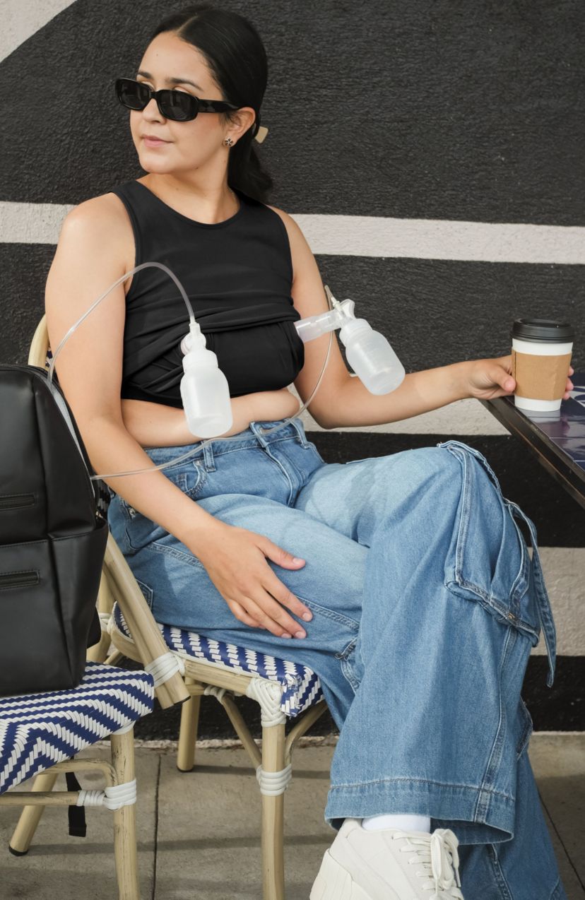 Busty Sublime Hands-Free Pumping Longline Bra Top