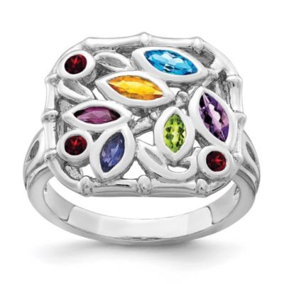 Belk  Co 18 ct tw Blue Topaz 110 ct tw Amethyst 110 ct tw Citrine 0075 ct tw Peridot 0094 ct tw Rhodolite Garnet 0058 ct