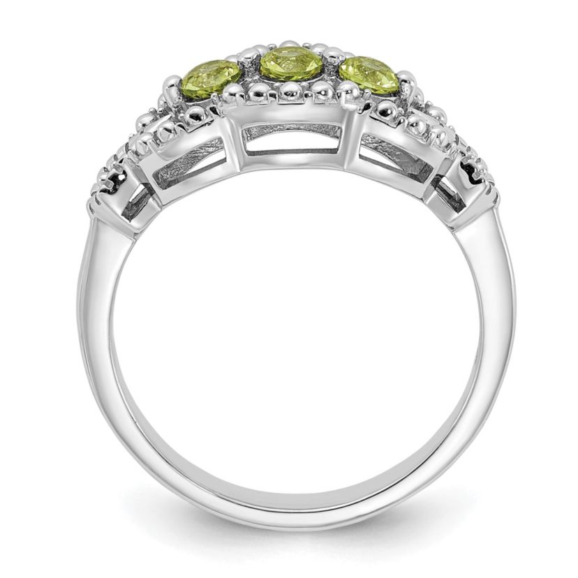 3/8 ct. t.w. Peridot Ring in Rhodium-plated Sterling Silver