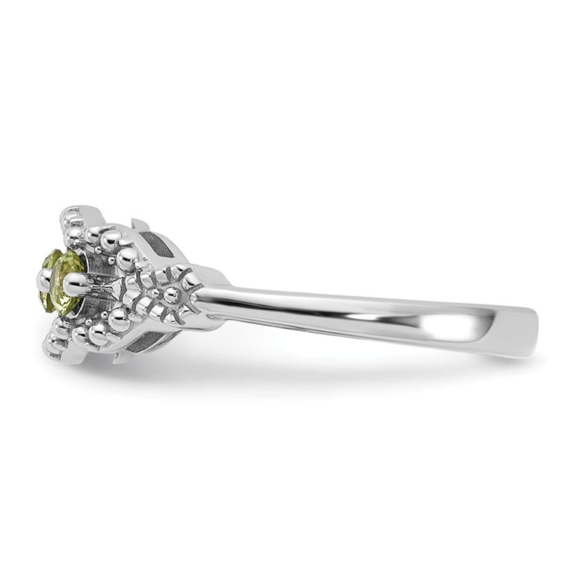 3/8 ct. t.w. Peridot Ring in Rhodium-plated Sterling Silver