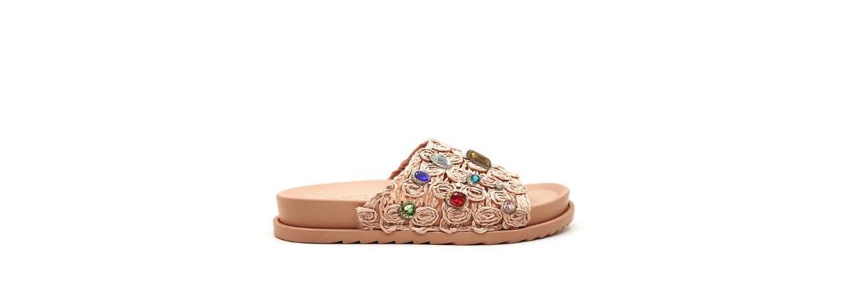 Rose Jeweled Footbed Sandal
