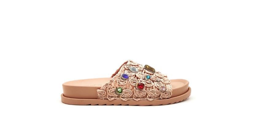 Rose Jeweled Footbed Sandal
